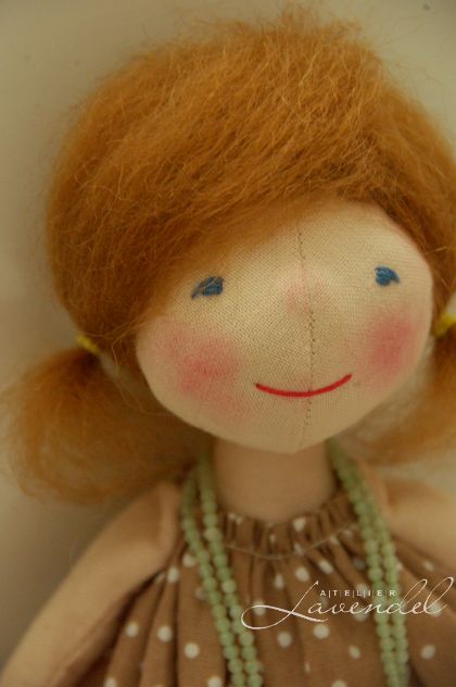 Handmade cloth doll by Atelier Lavendel. Waldorf inspired, all natural materials, organic. Handmade in Germany.