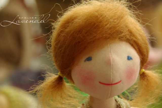 Handmade cloth doll by Atelier Lavendel. Waldorf inspired, all natural materials, organic. Handmade in Germany.