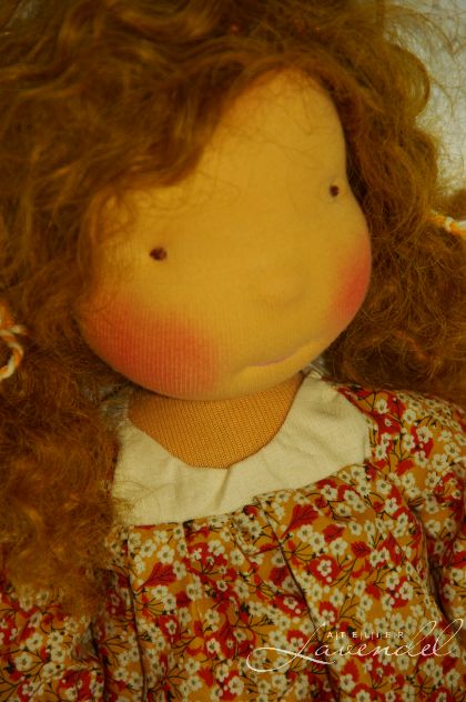 Organic waldorf doll for sale by Atelier Lavendel
