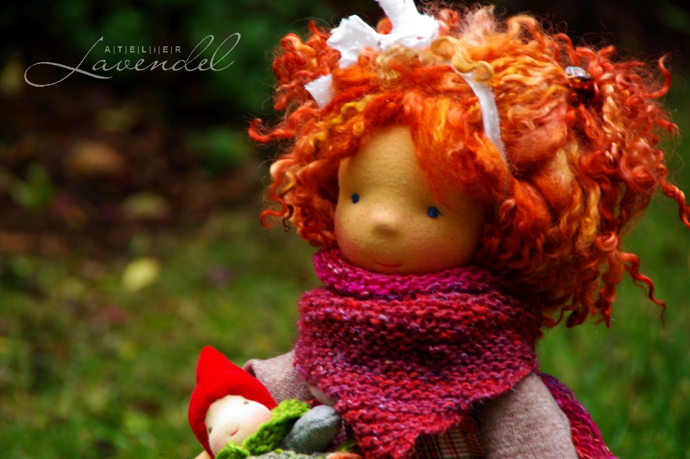 one-of-a-kind Waldorf doll: meet Margit, standing 18 inches, lovingly handmade by Atelier Lavendel. Handmade in Germany.