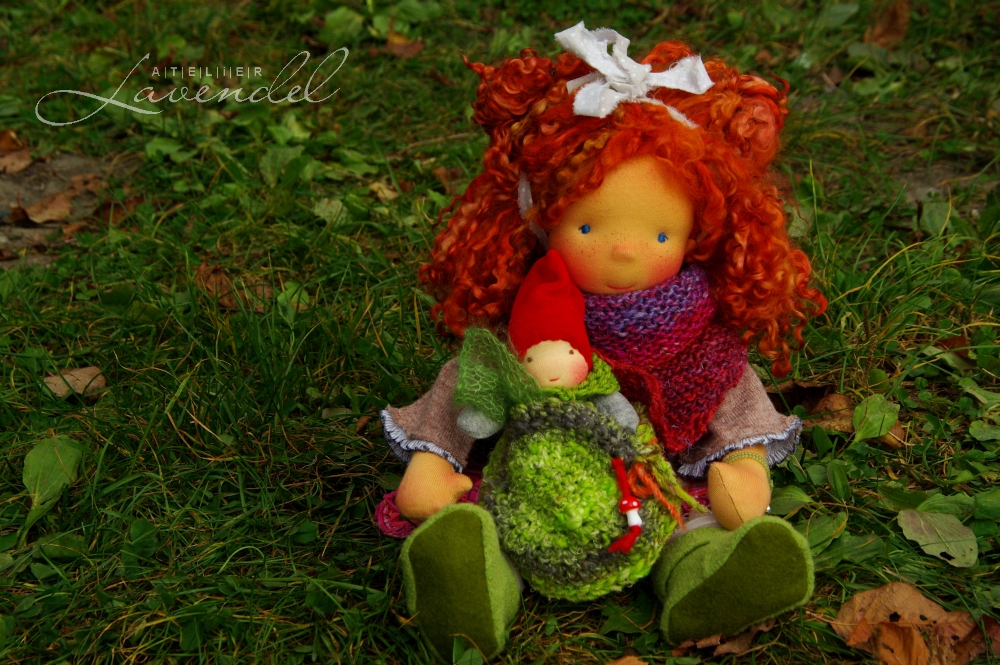 one-of-a-kind Waldorf doll: meet Margit, standing 18 inches, lovingly handmade by Atelier Lavendel. Handmade in Germany.