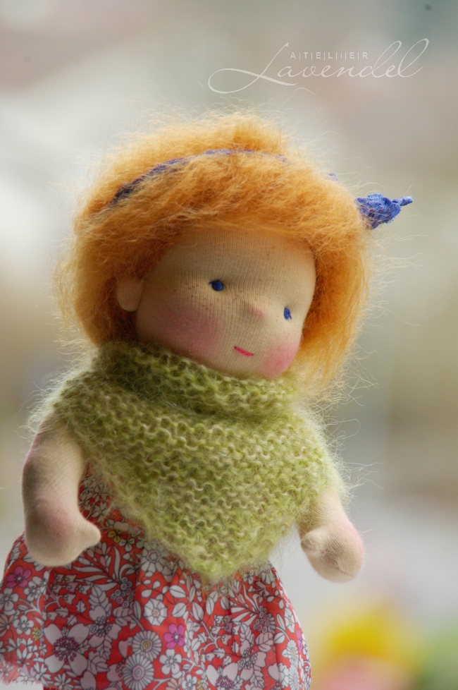 ooak natural fiber doll by Atelier Lavendel: meet Rita, standing 9 inches, handmade with love and care. Handmade in Germany.