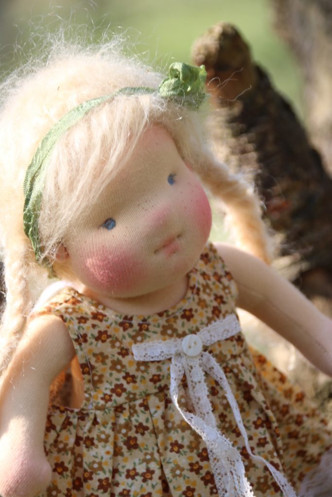 Meet Nadine!This approx. 11in natural natural Waldorf doll is handmade by Atelier Lavendel with natural organic high quality materials and lots of love and care.